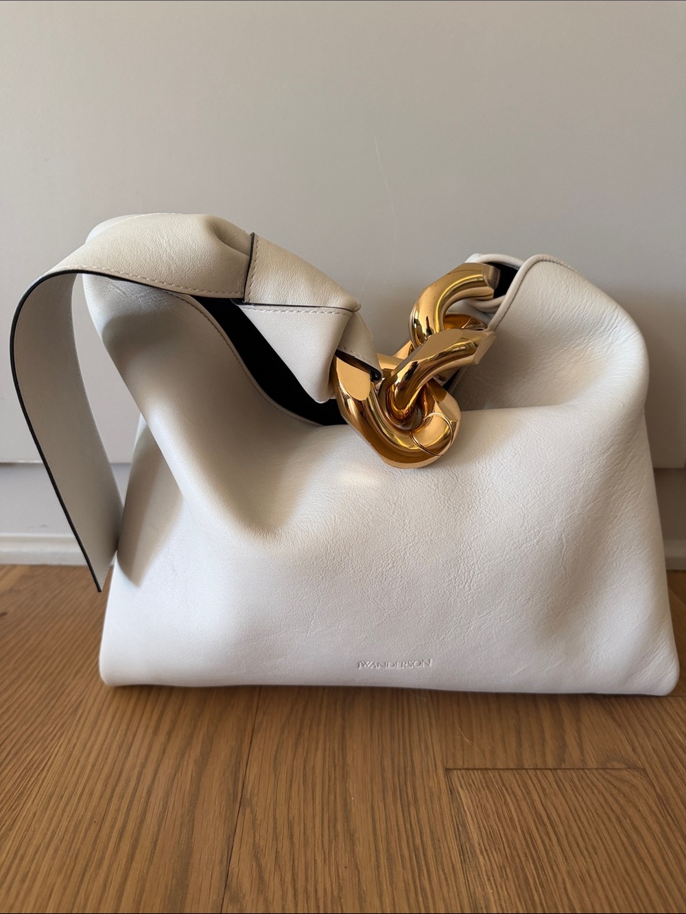 JW Anderson chain strap ivory hobo bag